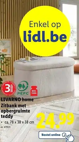Lidl LIVARNO home Zitbank met opbergruimte teddy aanbieding