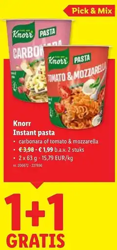 Lidl Knorr Instant pasta aanbieding