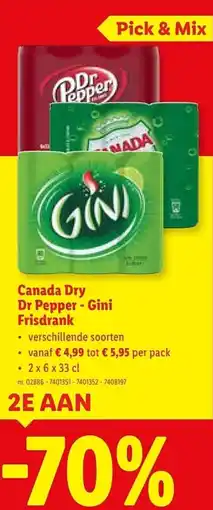 Lidl Canada Dry Dr Pepper - Gini Frisdrank aanbieding