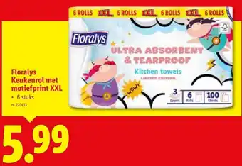 Lidl Floralys Keukenrol met motiefprint XXL aanbieding
