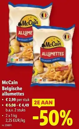 Lidl McCain Belgische allumettes aanbieding
