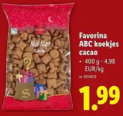 Lidl Favorina ABC koekjes cacao aanbieding