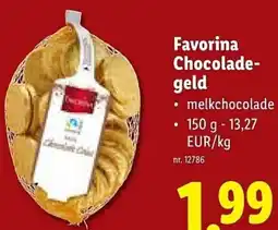Lidl Favorina Chocolade-geld aanbieding