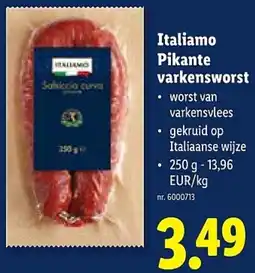 Lidl Italiamo Pikante varkensworst aanbieding