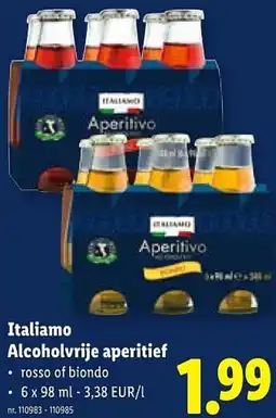 Lidl Italiamo Alcoholvrije aperitief aanbieding