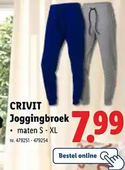 Lidl CRIVIT Joggingbroek aanbieding