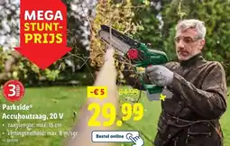 Lidl Parkside Accuhoutzaag, 20 V aanbieding