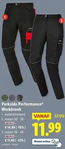 Lidl Parkside Performance Werkbroek aanbieding