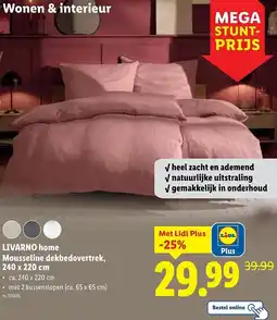 Lidl LIVARNO home Mousseline dekbedovertrek aanbieding
