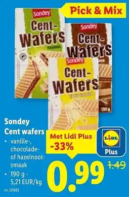 Lidl Sondey Cent wafers aanbieding