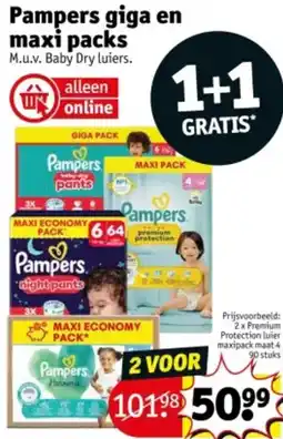 Kruidvat Pampers giga en maxi packs aanbieding