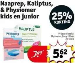 Kruidvat Naaprep, Kaliptus, & Physiomer kids en junior aanbieding