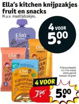 Kruidvat Ella's kitchen knijpzakjes fruit en snacks aanbieding