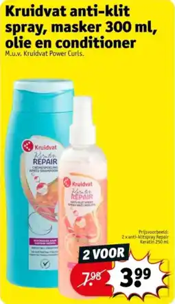 Kruidvat Kruidvat anti-klit spray masker olie en conditioner aanbieding
