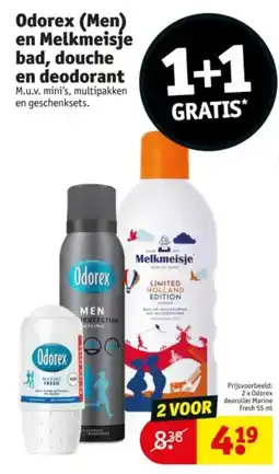 Kruidvat Odorex Men en Melkmeisje bad douche en deodorant aanbieding