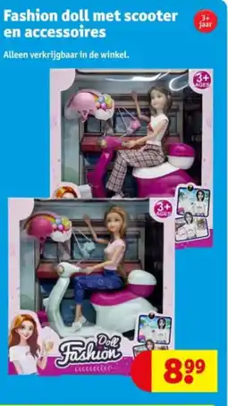 Kruidvat Fashion doll met scooter en accessoires aanbieding