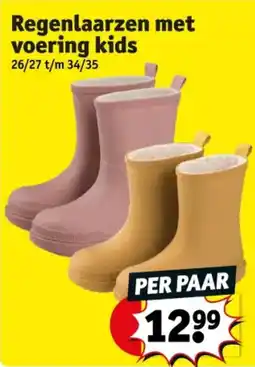 Kruidvat Regenlaarzen met voering kids aanbieding