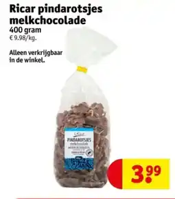 Kruidvat Ricar pindarotsjes melkchocolade aanbieding