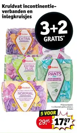 Kruidvat Kruidvat incontinentie- verbanden en inlegkruisjes aanbieding