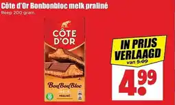 Dirk Côte d'Or Bonbonbloc melk praliné aanbieding