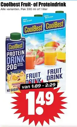 Dirk Coolbest Fruit-of Proteindrink aanbieding