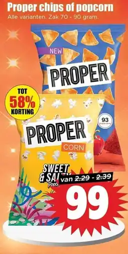 Dirk Proper chips of popcorn aanbieding