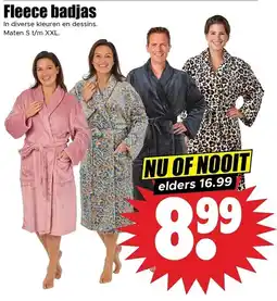 Dirk Fleece badjas aanbieding