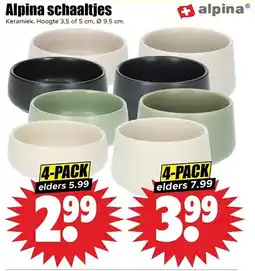 Dirk Alpina schaaltjes aanbieding