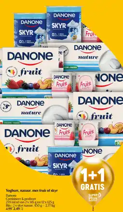 Delhaize Yoghurt, natuur, met fruit of skyr aanbieding