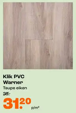 Kwantum Klik PVC Warner Taupe eiken aanbieding