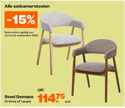 Kwantum Stoel Domaso Crème of taupe aanbieding