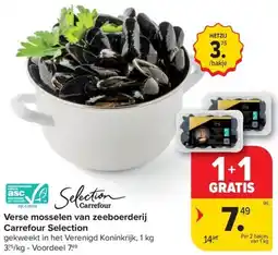 Carrefour Market Verse mosselen van zeeboerderij Carrefour Selection aanbieding
