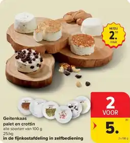Carrefour Market Geitenkaas palet en crottin aanbieding
