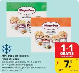 Carrefour Market Mini-cups en ijssticks Häagen-Dazs aanbieding