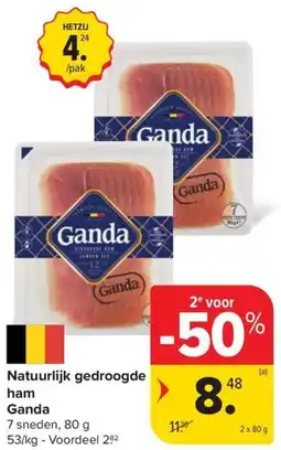 Carrefour Market Natuurlijk gedroogde ham Ganda aanbieding