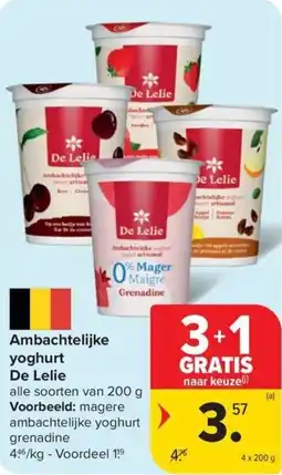 Carrefour Market Ambachtelijke yoghurt De Lelie aanbieding