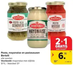 Carrefour Market Pesto, mayonaise en pastasauzen Bertolli aanbieding