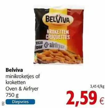 Colruyt Belviva minikroketjes of kroketten oven + airfryer aanbieding