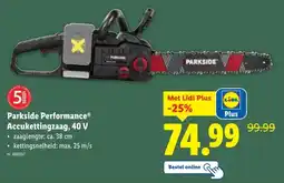 Lidl Parkside Performance Accukettingzaag, 40 V • zaaglengte: ca. 38 cm aanbieding