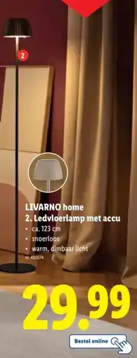 Lidl LIVARNO home 2. Ledvloerlamp met accu aanbieding