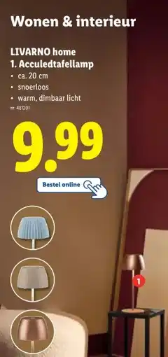 Lidl LIVARNO home 1. Acculedtafellamp aanbieding