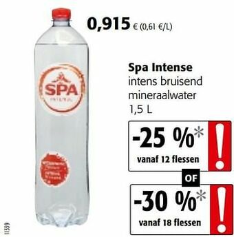 Colruyt Spa intense intens bruisend mineraalwater aanbieding