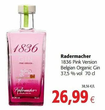 Colruyt Radermacher 1836 pink version belgian organic gin aanbieding