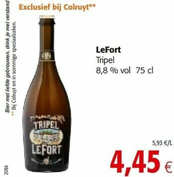 Colruyt Lefort tripel aanbieding