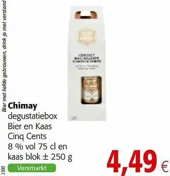 Colruyt Chimay degustatiebox bier en kaas cinq cents aanbieding