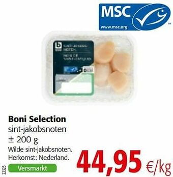 Colruyt Boni selection sint-jakobsnoten aanbieding