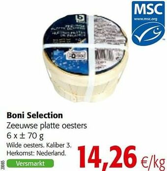 Colruyt Boni selection zeeuwse platte oesters aanbieding