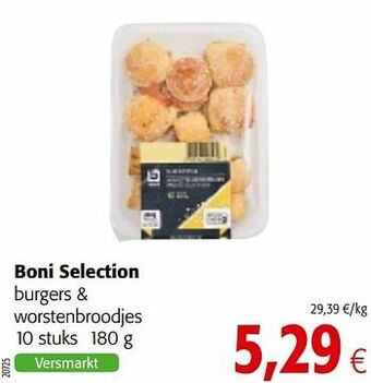 Colruyt Boni selection burgers + worstenbroodjes aanbieding
