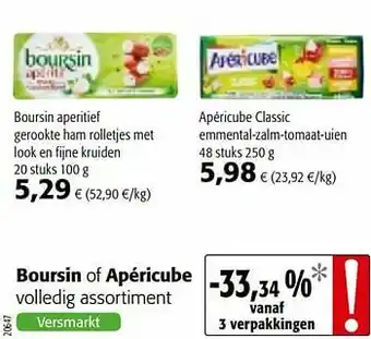 Colruyt Boursin aperitief gerookte ham rolletjes met look en fijne kruiden aanbieding