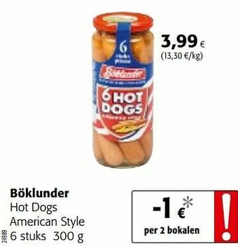 Colruyt Böklunder hot dogs american style aanbieding